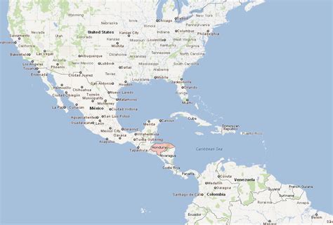 Map of Honduras Central America