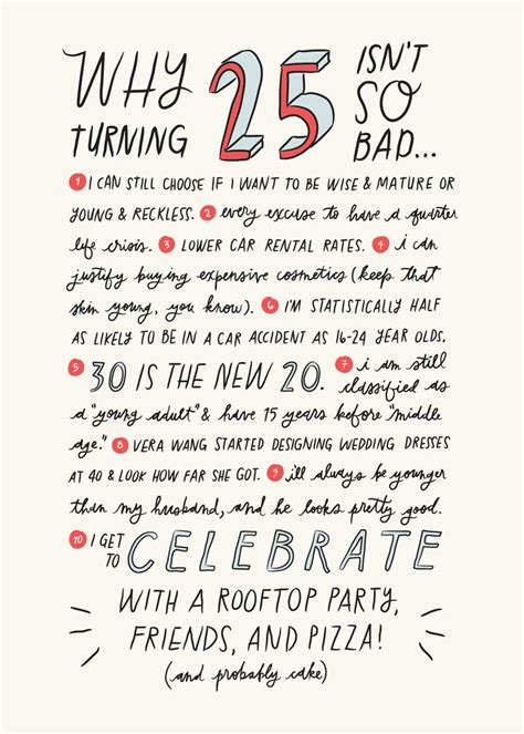 25 Isn't So Bad — Julia Manchik | 25th birthday quotes, Happy 25th ...