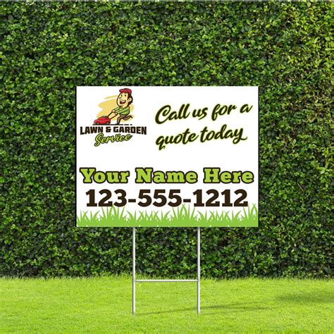 10 Pack Custom Lawn Care Marketing Signs Full Color Print, Metal H ...