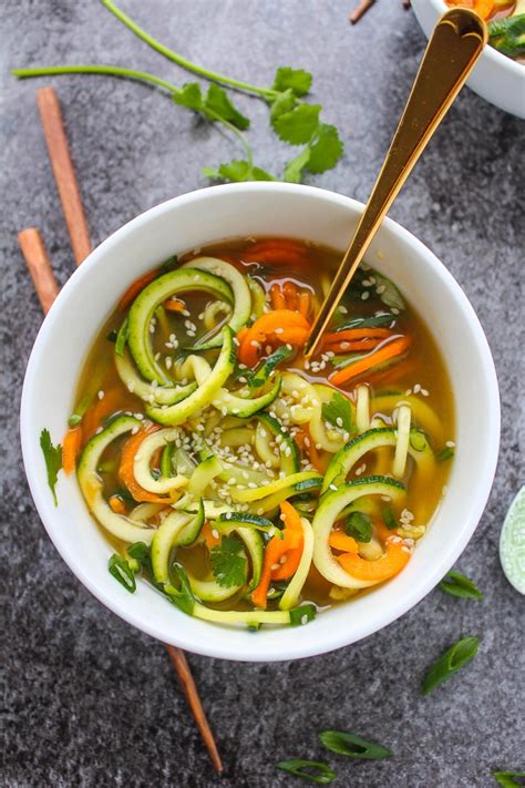 Miso Soup with Vegetable Noodles - A Saucy Kitchen