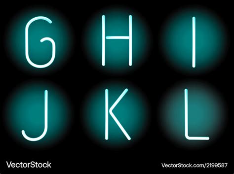 Neon letters Royalty Free Vector Image - VectorStock