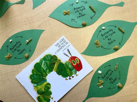 Eric Carle Life cycle of a Butterfly Craft. With pasta and beans. By ...