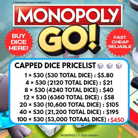 Monopoly Go Capped Dice Monopoly Go Dice Monopolygo dice for sale ...