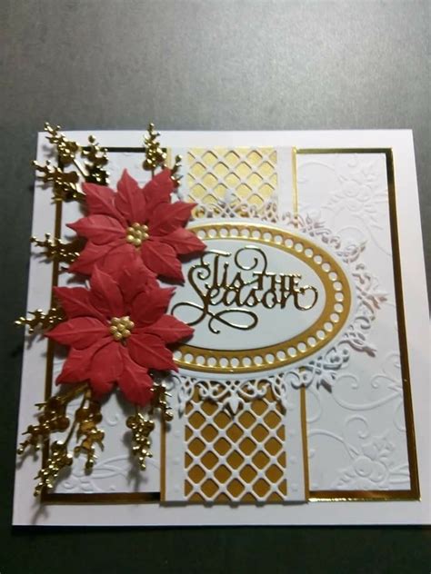 Creative Christmas Card with Poinsettias