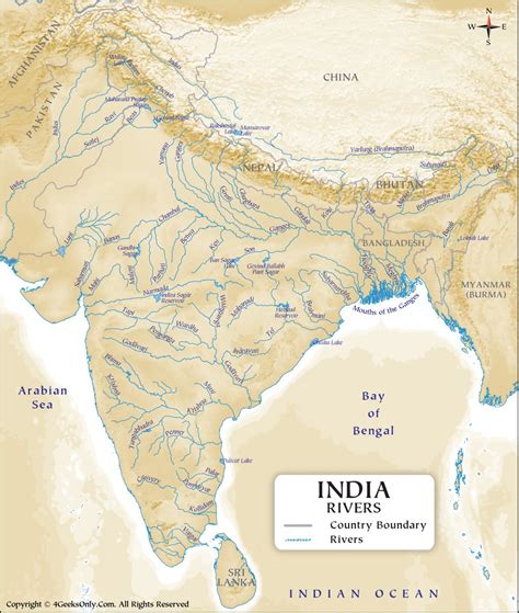 India Rivers Map