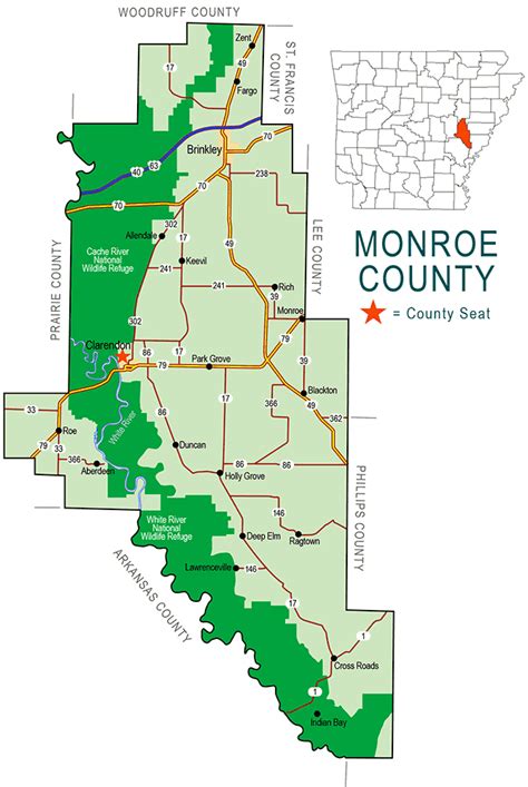 Monroe County Map - Encyclopedia of Arkansas