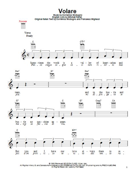 Volare por Dean Martin Partituras para Ukelele en Sheet Music Direct