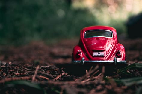 Red Volkswagen Beetle, Car, Toy, Rear view HD wallpaper | Wallpaper Flare