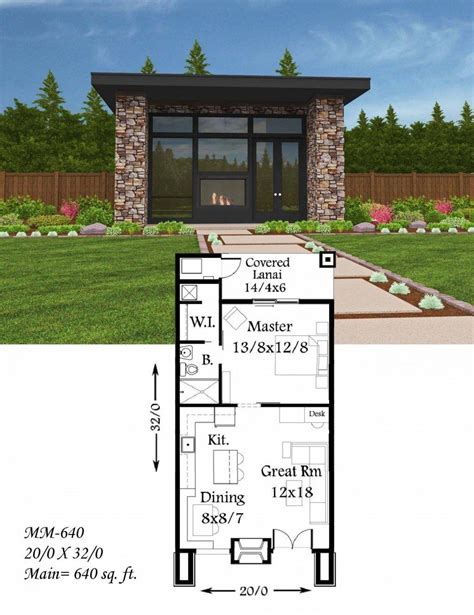 mm-640 | Guest house plans, Small modern home, Modern house plans