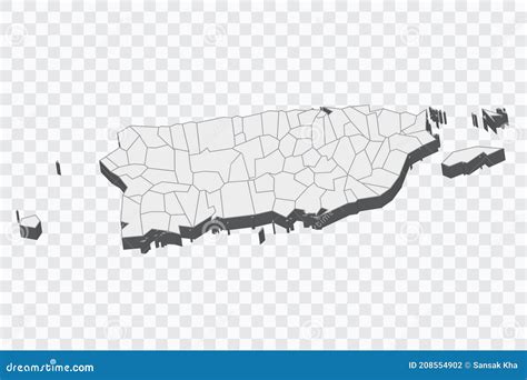 3D Map Illustration of Puerto Rico Stock Illustration - Illustration of ...