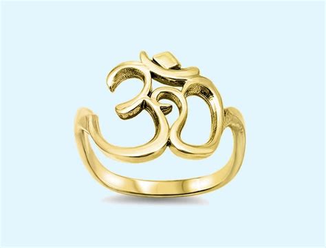 Gold Om Ring 925 Sterling silver OM OHM ring Om by NiluJewelry