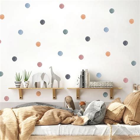 Watercolour Polka Dot Wall Stickers for Kids Bedroom | Etsy Playroom ...