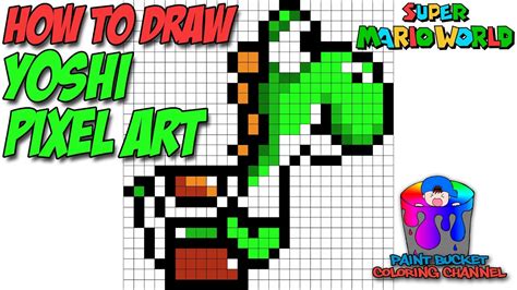 How To Draw Yoshi 8 Bit Pixel Art Super Mario Maker Costume | Images ...