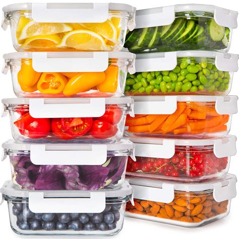 Buy PrepNaturals Glass Food Storage Containers with Lids [24 Ounce ...