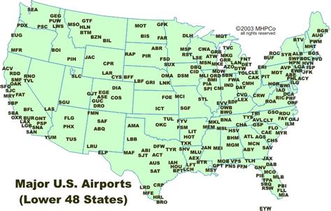 USA Map With Airports | Printable Map Of USA