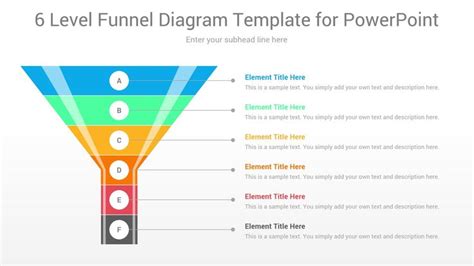 6 Level Funnel Diagram Template for PowerPoint | Powerpoint templates ...