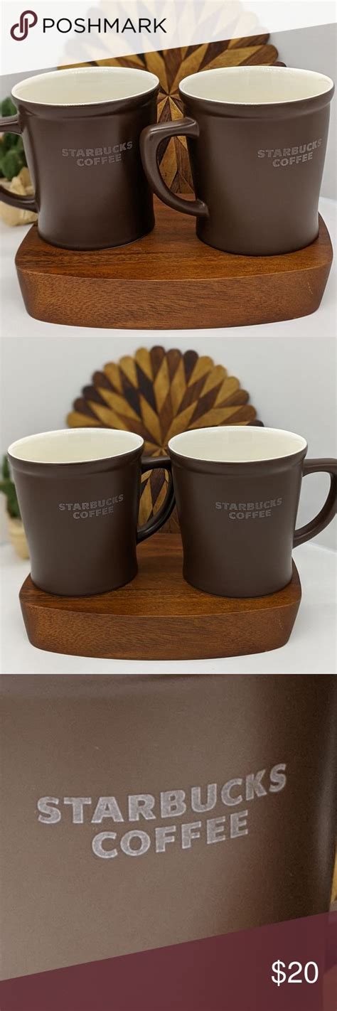 STARBUCKS Pair of 2008 Chocolate Brown Mugs in 2020 | Brown mugs ...