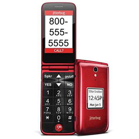 Jitterbug Flip Cell Phone - Red | Pricepulse