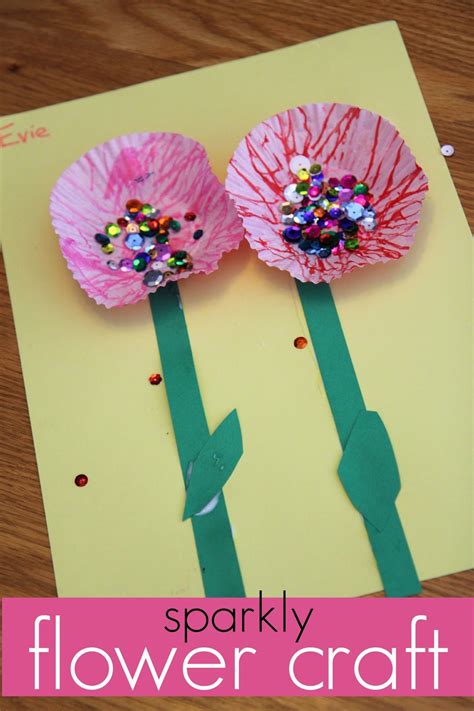 sweet, sparkly flower craft for kids: read, learn, create - teach mama