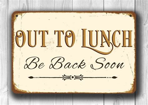 OUT TO LUNCH Sign | Classic Metal Signs