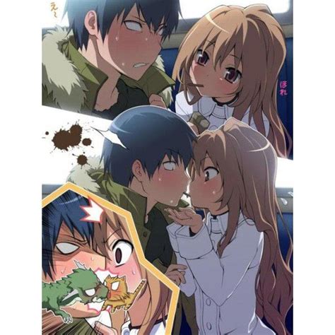 taiga x ryuuji on Tumblr liked on Polyvore | Toradora, Anime, Anime romance