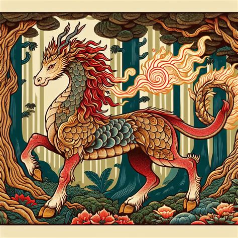 Legendary Kilin: Mythical Creature in Mystic Forest | AI Art Generator ...