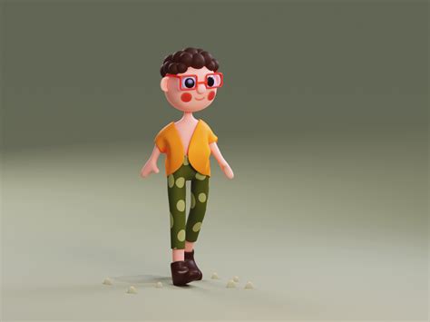 Cute 3D Boy Walk by OTO KHOKHIASHVILI on Dribbble