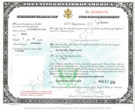 Naturalization Certificate - Online Apostille Services