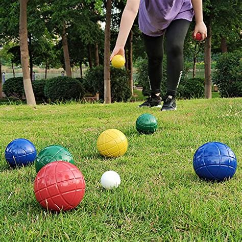 90mm Bocce Set with Carry Bag, Batchi Ball Set Includes 8 All Weather ...