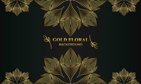 beautiful elegant gold floral background with floral and leaf ornament ...