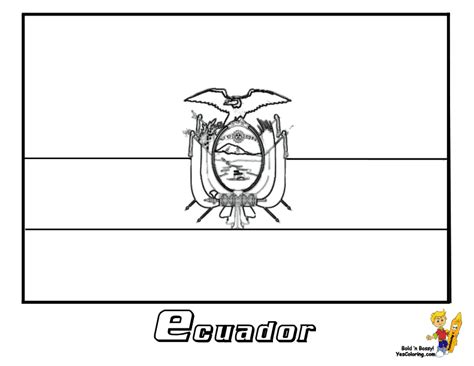 Ecuador Flag Coloring Page - Coloring Nation Pages | Flag coloring ...