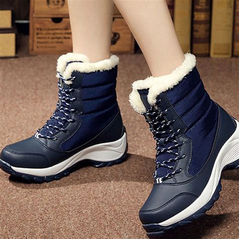 US$34.95 Winter Casual Warm Daily Lace-up Wedge Heel Boots | Snow boots ...