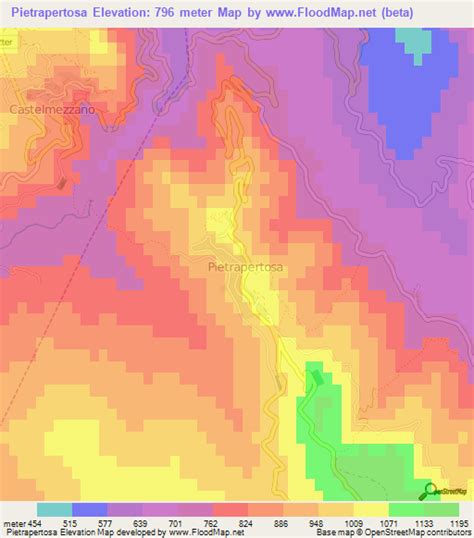 Elevation of Pietrapertosa,Italy Elevation Map, Topography, Contour