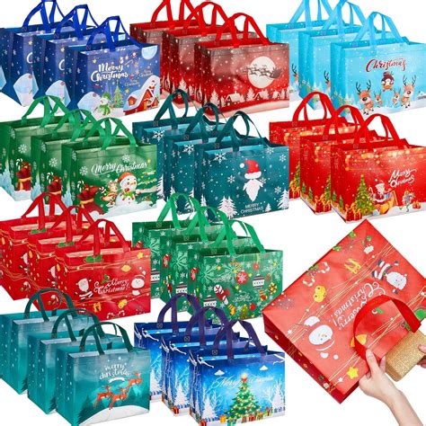 Amazon.com: Abbylike 80 Pcs Non Woven Christmas Gift Bags Bulk Large ...