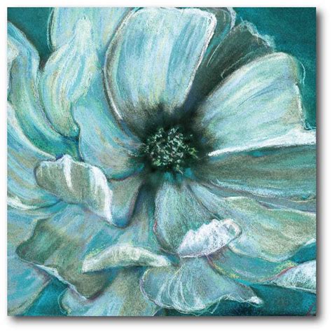 "Teal flower" Wall Art-WEB-SC282T - The Home Depot