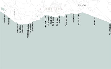 Albufeira Beaches Map for Tourists