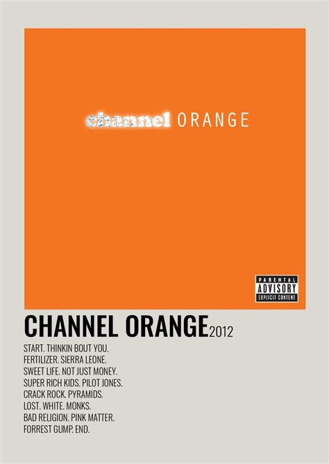 CHANNEL ORANGE FRANK OCEAN | Music poster, Channel orange, Super rich kids