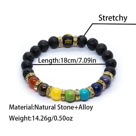 Colorful Natural Stone Anxiety Relief Bracelets Lava Stone - Temu