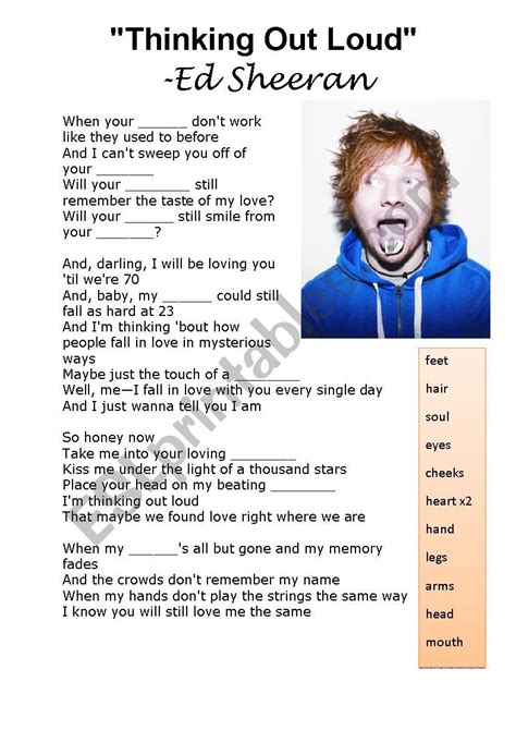 Sing Ed Sheeran Lyrics