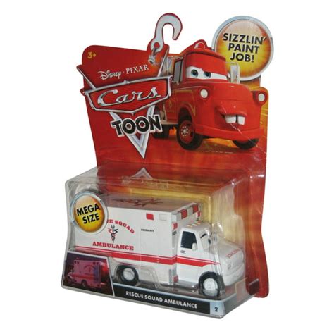 Disney Pixar Cars Toon Rescue Squad Mater Ambulance Mega Size Toy Car ...