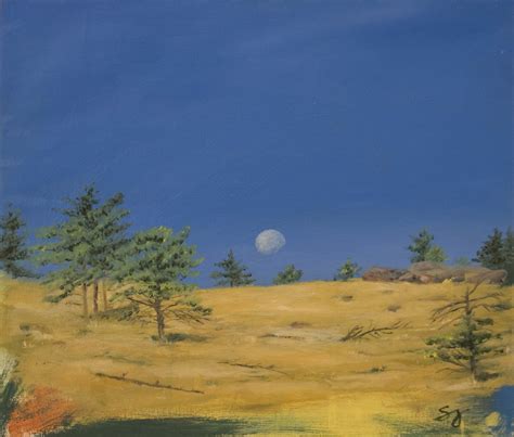 Moon Landscape Painting at PaintingValley.com | Explore collection of ...