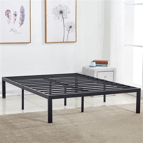 Queen Size Metal Platform Bed Frame,No Headboard/Low Profile 14 Inch ...