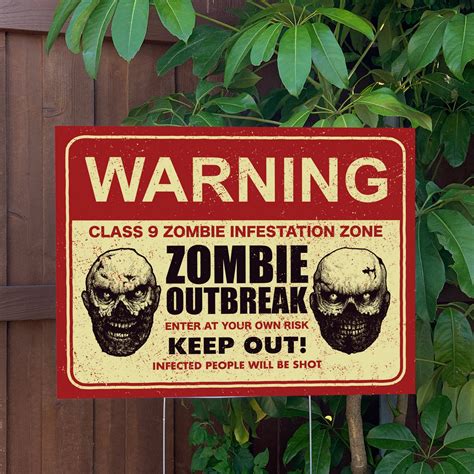 Zombie Halloween Yard Sign High Quality Large | Etsy