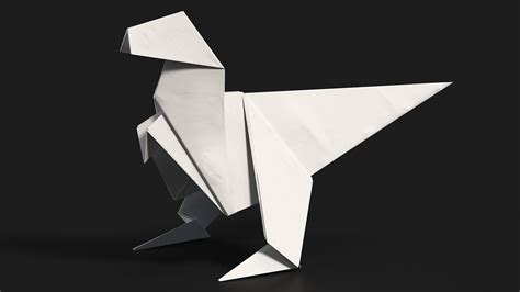 White Origami Dinosaur 3D Model $19 - .3ds .blend .c4d .fbx .max .ma ...