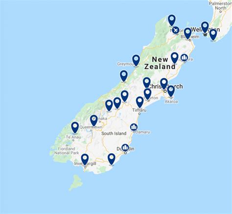 The ULTIMATE South Island New Zealand Map; All Points of Interest with ...