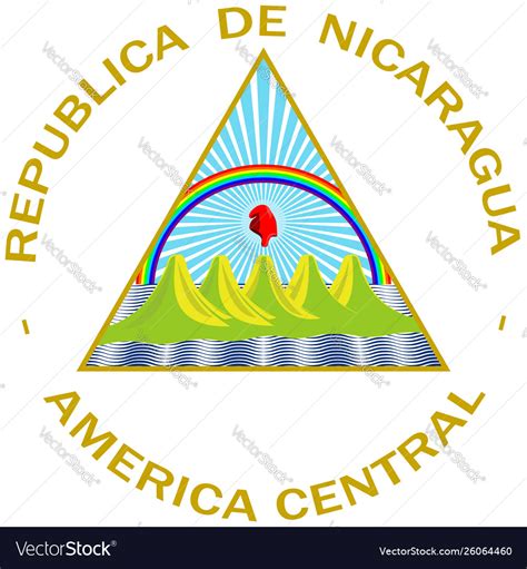 Coat arms republic nicaragua Royalty Free Vector Image