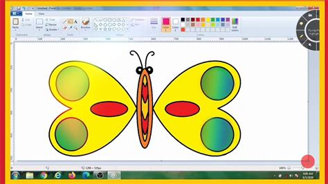 How to Draw A Butterfly Drawing in MS Paint | COMPUTER WORLD CLASSROOM ...