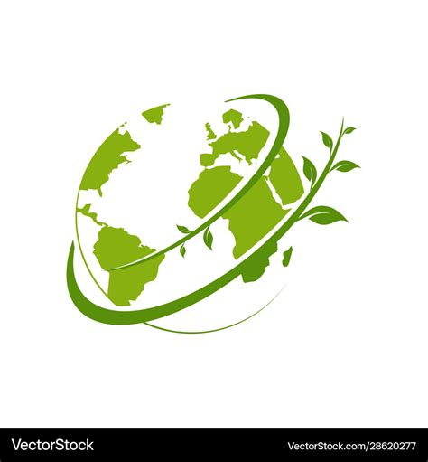 Simple green earth logo template Royalty Free Vector Image