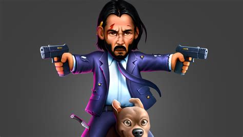 1360x768 Resolution John Wick as Keanu Reeves and Dog Desktop Laptop HD ...