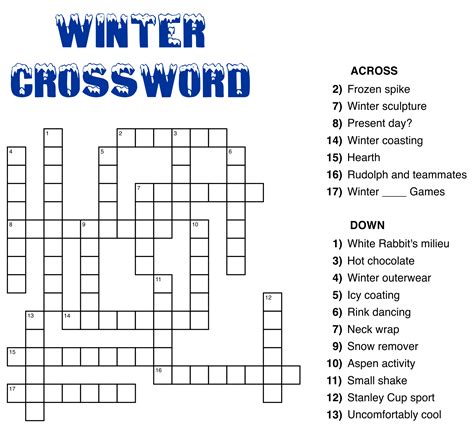 Large Printable Easy Crossword Puzzle